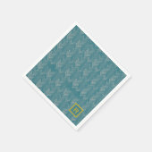 Chevron Herringbone Patroon Turquoise Initiaal Servet (Hoek)
