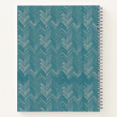 Chevron Herringbone Patroon Turquoise Monogram Notitieboek (Achterkant)
