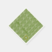 Chevron Herringbone Pattern Forest Green Initiaal Servet (Hoek)