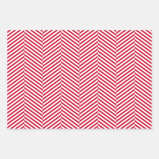 Chevron herringbone-stijl 3 kleuren inpakpapier vel (Voorkant 2)
