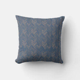 Chevron Herringbone Waterverf Patroon Retro Blauw Kussen