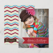 Chevron Holiday-fotokaarten Feestdagenkaart (Voorkant / Achterkant)