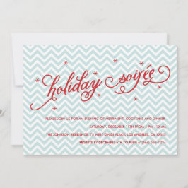 Chevron Holiday Soirée kerst uitgenodigd Kaart
