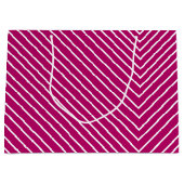 Chevron hot roze groot cadeauzakje (Voorkant)