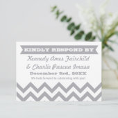 Chevron Huwelijks RSVP Kaarten (Staand voorkant)
