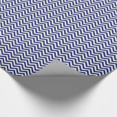 Chevron in blauw en wit cadeaupapier (Hoek)