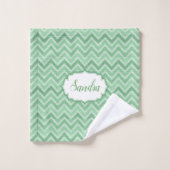 Chevron in groene tinten bad handdoek (Wasdoekje)
