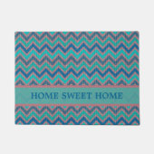 Chevron in tinten blauw deurmat (Voorkant)