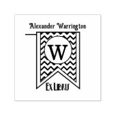Chevron Initiaal Banner Monogram Ex Libris Boek Zelfinktende Stempel (Design)