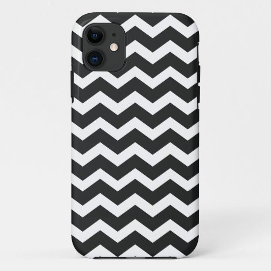 Chevron iPhone 5 Hoesje Zwart en Wit (Achterkant)