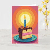 Chevron Kerst Dessertkaart Kaart (Gele Bloem)