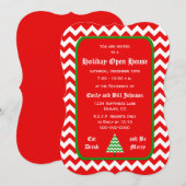 Chevron Kerst Open Huis Uitnodigingen (Voorkant / Achterkant)