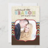 Chevron kerstfotokaart Sjabloon (Voorkant)