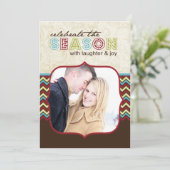 Chevron kerstfotokaart Sjabloon (Staand voorkant)