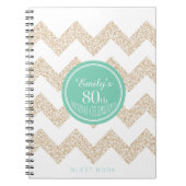 Chevron Kies Kleur 80e Verjaardagsfeestje Gastenbo Notitieboek (Voorkant)
