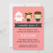 Chevron Kinder Halloween Birthday Party Kaart (Voorkant)