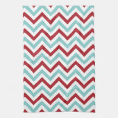 Chevron Kitchen Towel | {Aqua & Red} Theedoek (Verticaal)