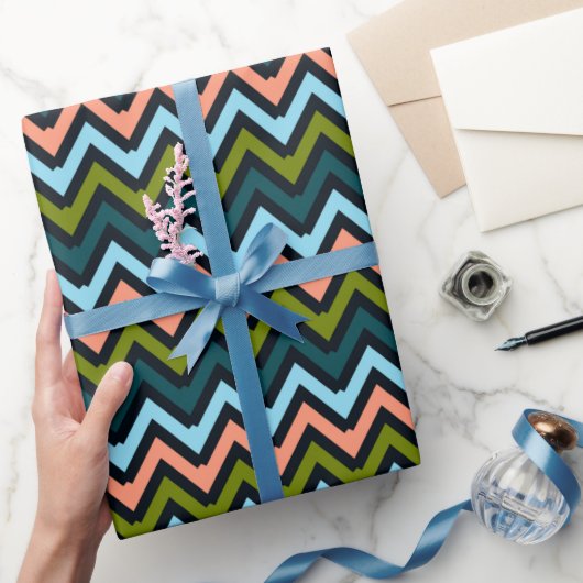 Chevron Kleuren Cadeaupapier (Geschenken)