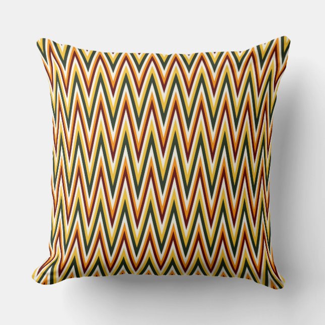 Chevron Kleuren zigzag Sinaasappel, Geel Sierkusse Kussen (Voorkant)