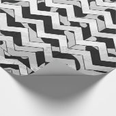 Chevron Koe Black en White Cadeaupapier (Hoek)