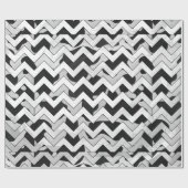 Chevron Koe Black en White Cadeaupapier (Vlak)