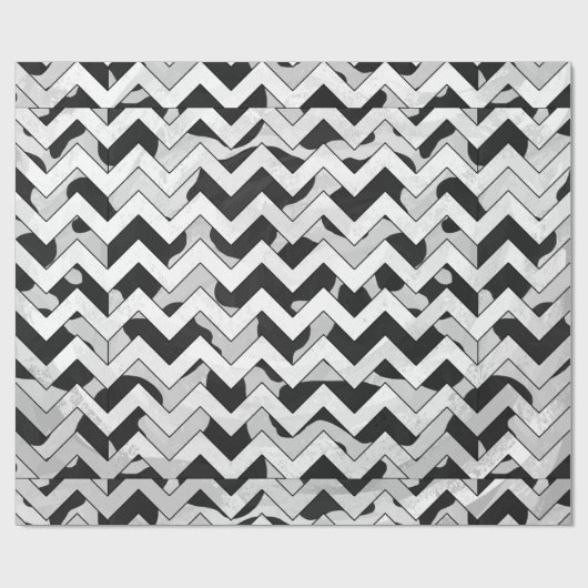 Chevron Koe Black en White Cadeaupapier (Vlak)