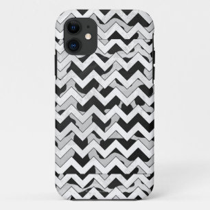 Chevron Koe Black en White iPhone 11 Hoesje