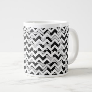 Chevron Koe Black en White Grote Koffiekop