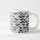 Chevron Koe Black en White Grote Koffiekop (Rechts)