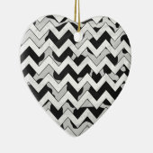 Chevron Koe Black en White Keramisch Ornament (Rechts)