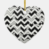 Chevron Koe Black en White Keramisch Ornament (Voorkant)
