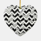 Chevron Koe Black en White Keramisch Ornament (Achterkant)