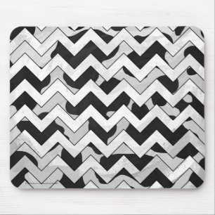 Chevron Koe Black en White Muismat