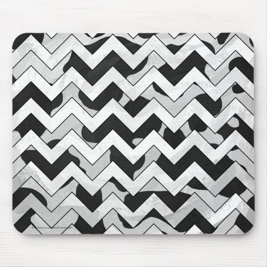 Chevron Koe Black en White Muismat (Voorkant)