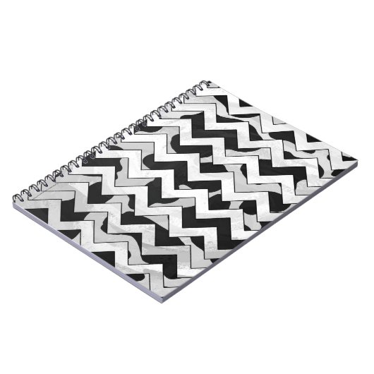 Chevron Koe Black en White Notitieboek (Linkerzijde)