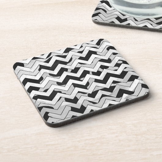 Chevron Koe Black en White Onderzetter (Linkerzijde)