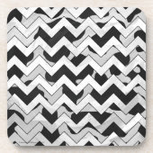 Chevron Koe Black en White Onderzetter (Voorkant)