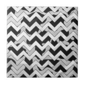Chevron Koe Black en White Tegeltje (Voorkant)