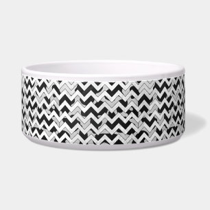 Chevron Koe Black en White Voerbakje