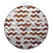 Chevron Koe Brown and White Print Dartbord (Voorkant)