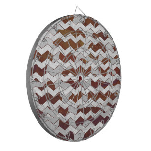 Chevron Koe Brown and White Print Dartbord