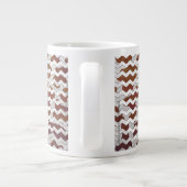 Chevron Koe Brown and White Print Grote Koffiekop (Achterkant)