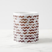 Chevron Koe Brown and White Print Grote Koffiekop (Voorkant)