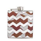 Chevron Koe Brown and White Print Heupfles (Voorkant)