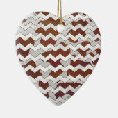 Chevron Koe Brown and White Print Keramisch Ornament (Rechts)