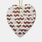 Chevron Koe Brown and White Print Keramisch Ornament (Links)