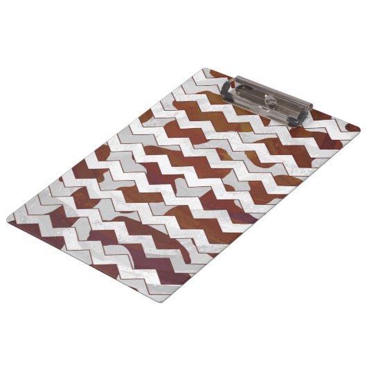 Chevron Koe Brown and White Print Klembord (Gekanteld)