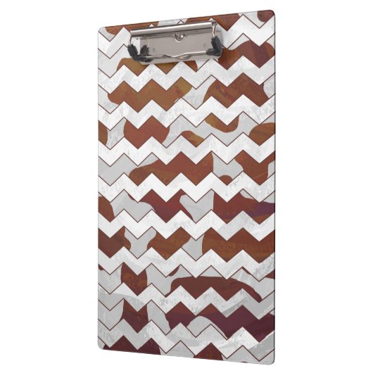 Chevron Koe Brown and White Print Klembord (Links)