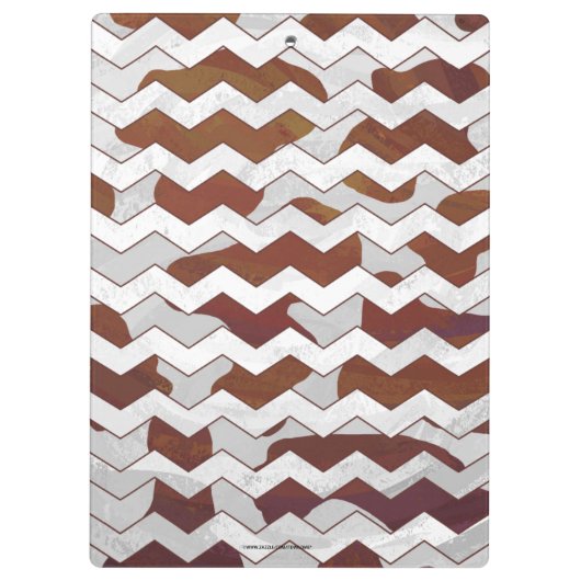 Chevron Koe Brown and White Print Klembord (Achterkant)