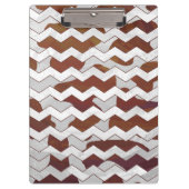 Chevron Koe Brown and White Print Klembord (Voorkant)